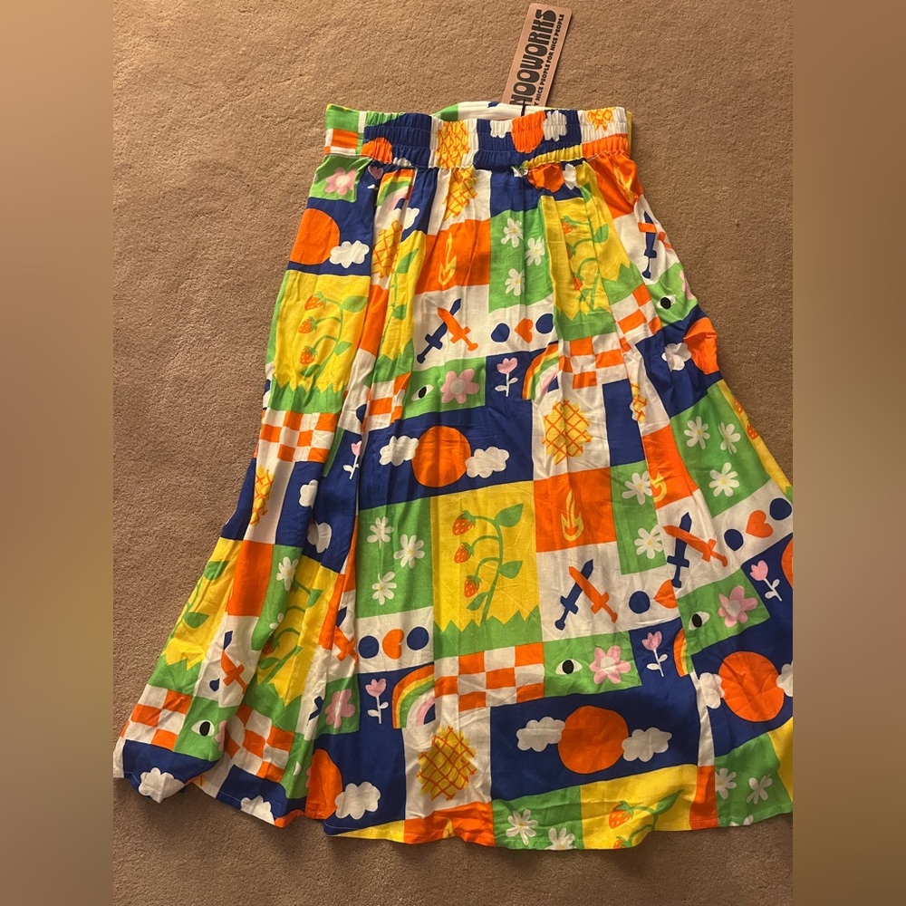 NWT nooworks slip skirt linen gentilhomme size small